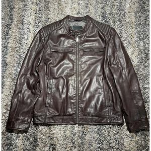 COPY - COLE HAAN - Bonded Leather Moto Jacket - SIZE L/G